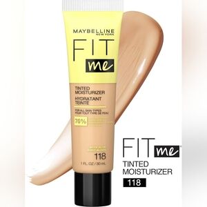 🌹3/$12 Maybelline Fit Me Tinted Moisturizer, Natural Coverage, 118